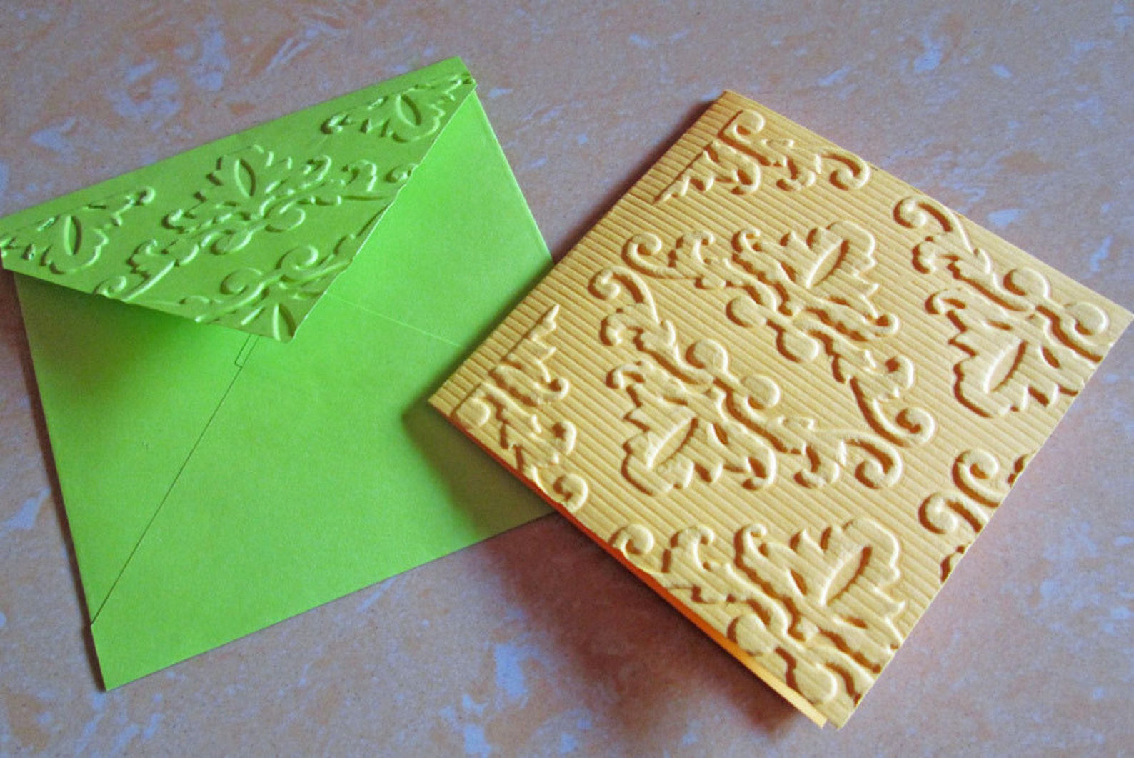 Blank Mini Embossed Card Set of 10 / Nature Note Card Set/ Thank You ...