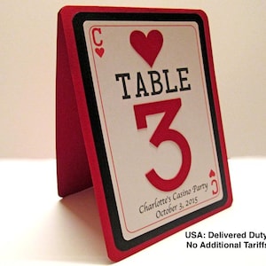 Casino Table Numbers, Las Vegas Wedding, Texas Holdem Poker, Casino Party Decorations, Casino Birthday, 21st Birthday - Set of 4
