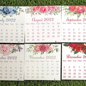 2024 Monthly Floral Desk Calendar, Office Decor, Desk Accessory, New Year Christmas Gift With Wooden Easel Stand image 3