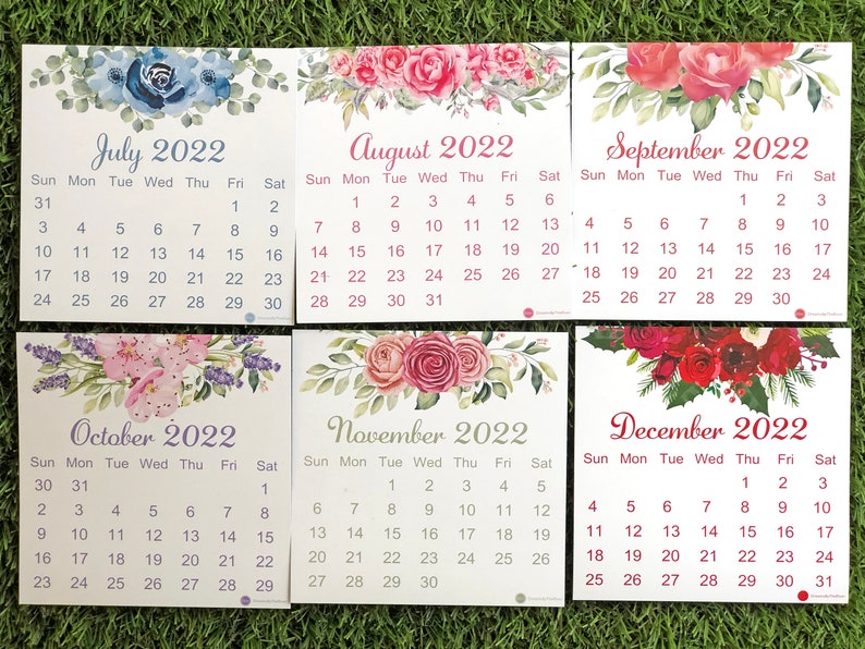2024 Monthly Floral Desk Calendar, Office Decor, Desk Accessory, New Year Christmas Gift With Wooden Easel Stand image 3