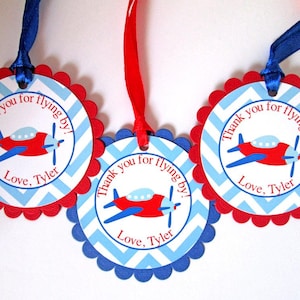 Flugzeug Geschenkanhänger, Flugzeug Party Dekorationen, Flugzeug Geburtstag, Flugzeug Favor Tags, Flugzeug Thema Gefälligkeiten, Danke Tags personalisiert