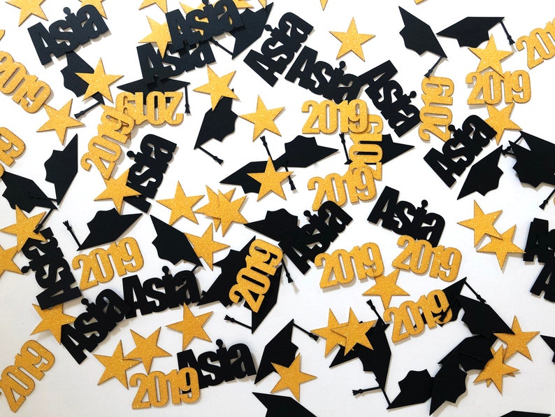 Graduation Confetti, Graduation Decorations, Graduation Party Decorations, Photo Prop, Class of 2023, Name Confetti, Table Decor image 1