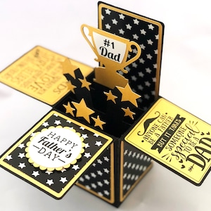Happy Father's Day Card, pop-up cadeaukaarthouder, dooskaart, geldenvelop, cadeau voor papa, cadeau voor opa, wenskaart