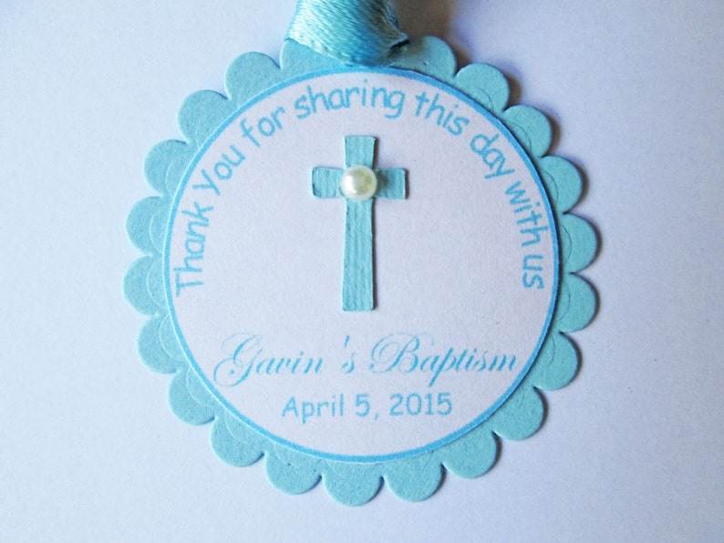 Personalized Blue Baptism Gift Tags Favor Tags First Etsy