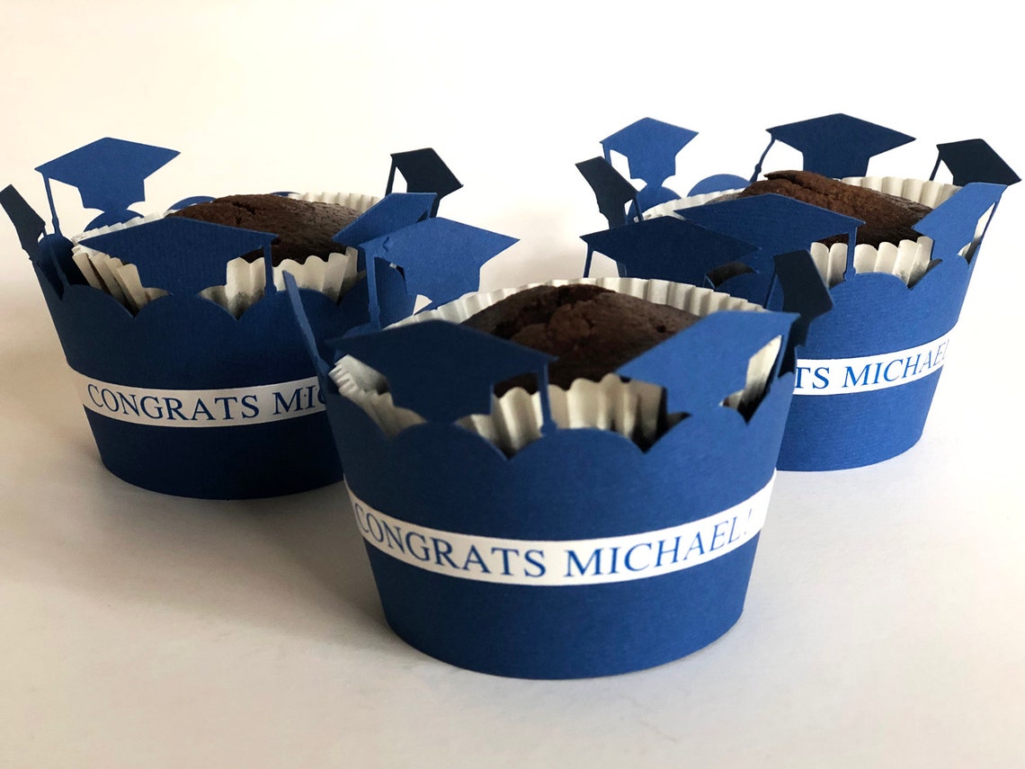 Graduation Cupcake Wrappers Personalized Cupcake Liners High Etsy