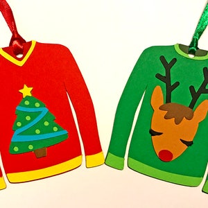 Ugly Sweater Tags, Christmas Gift Tags, Christmas Favor Tags, Holiday Tags, Holiday Gift Tags Merry Christmas Gifts Christmas Labels Setof 6