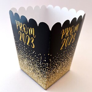 Prom Popcorn Boxes, Prom Party, Prom Night 2024 Popcorn Treat Bags, Favor Boxes, Graduation Party Decorations, Class of 2024, Set of 10 image 2