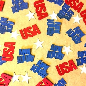 4 juli Confetti, 4 juli decoraties, 4 juli patriottische partij, 4 juli tafelspreiding, Onafhankelijkheidsdag ster rood wit en blauw