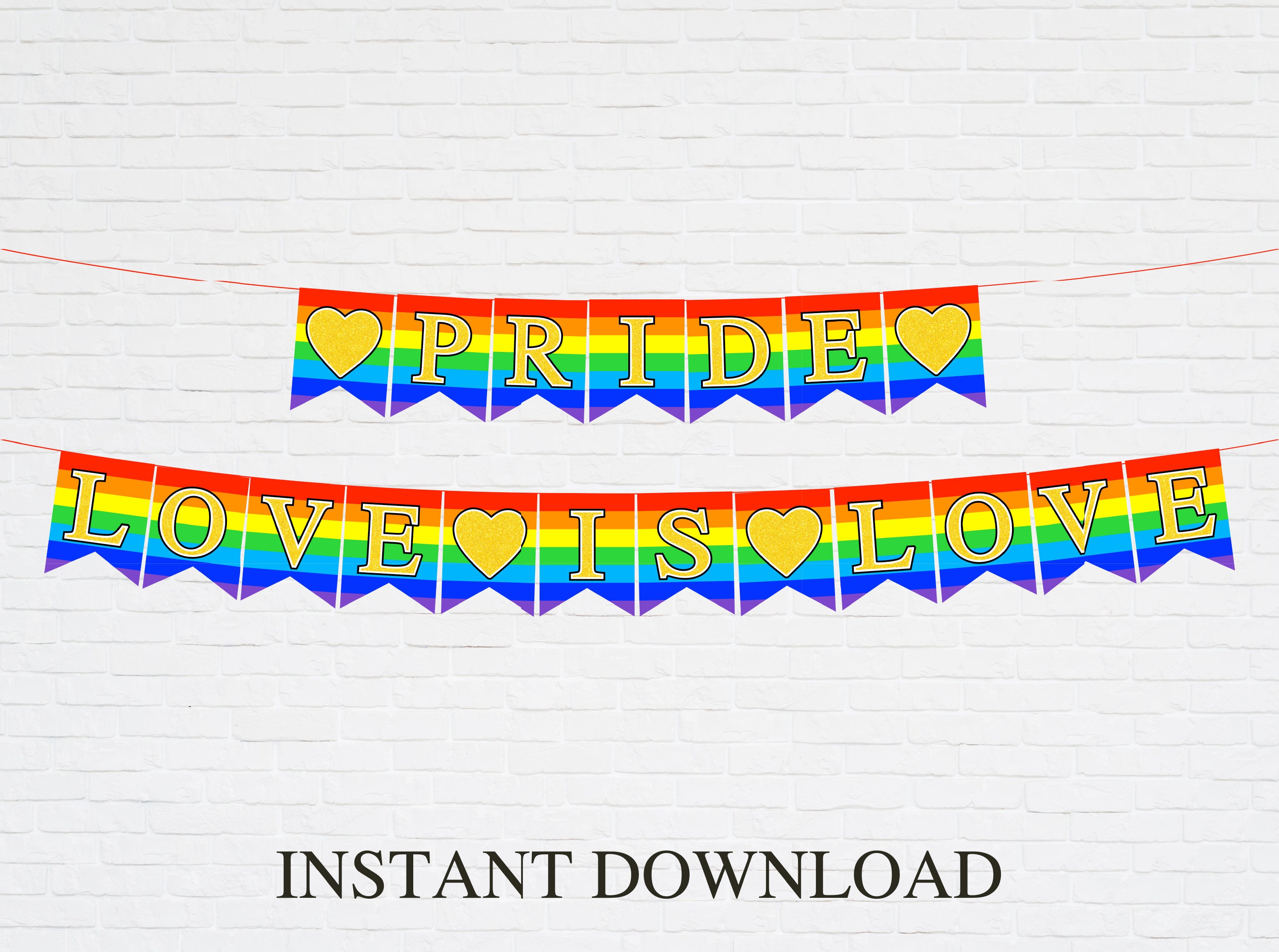 Pride Banner Printable Love Is Love Banner Pride Month | Etsy
