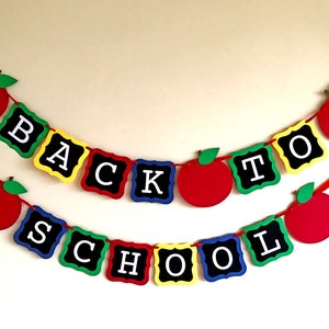 Back To School Banner, First Day of School, Teacher Banner, Classroom, Back To School Decor, Back To School Party, Sign, Apple Photo Prop