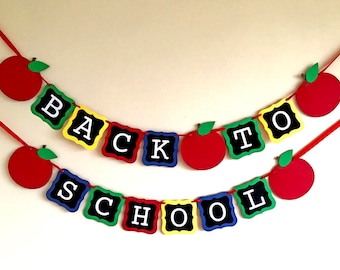 Striscione per il ritorno a scuola, primo giorno di scuola, striscione per insegnanti, aula, decorazioni per il ritorno a scuola, festa del ritorno a scuola, cartello, accessorio fotografico a forma di mela