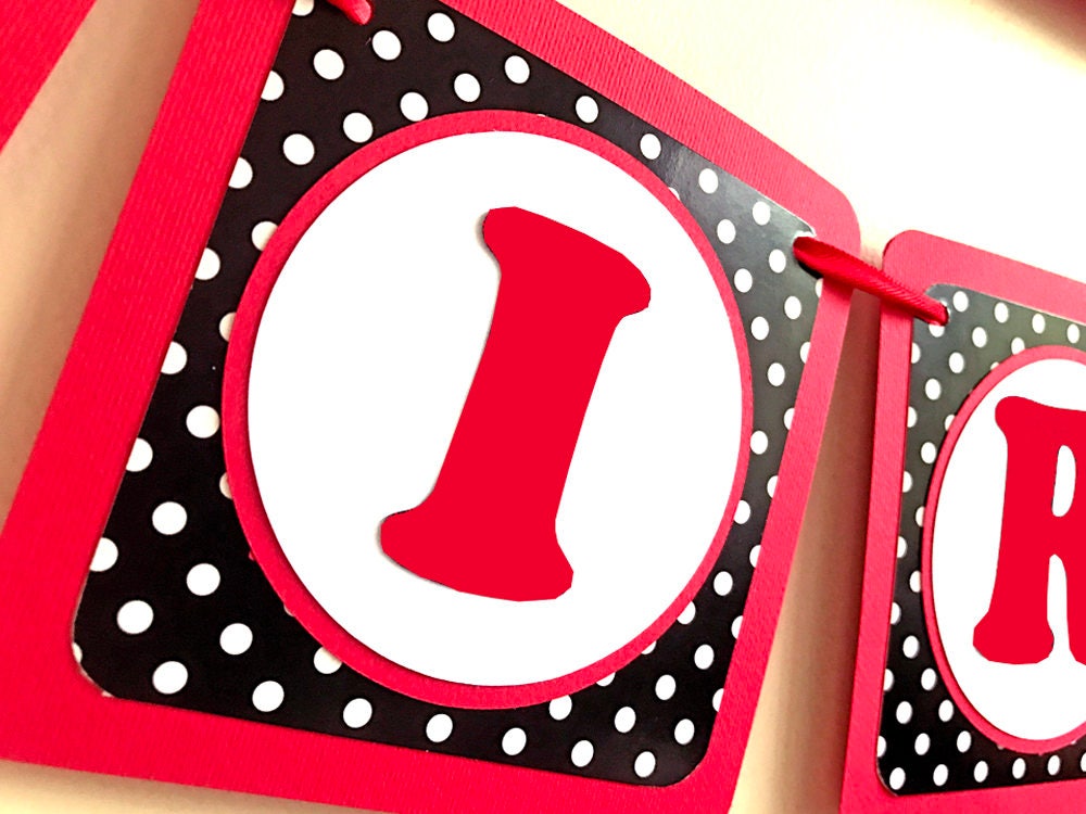 Banner Compleanno Coccinella – Ghirlanda Con Scritta Happy Birthday A Tema Insetti, Rosso E Nero, Per Feste Bambine E Baby Shower