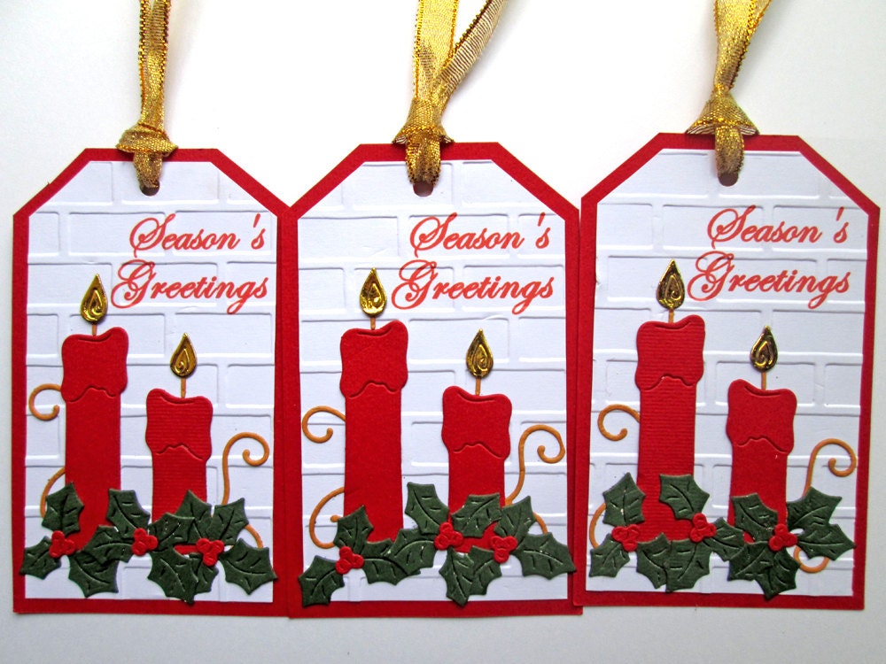 Candles Christmas Gift Tags Christmas Tags Holiday Gift Etsy