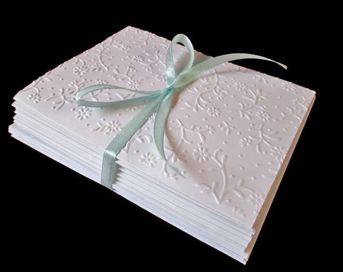 Embossed Sweet Flower Note Cards, Handmade Blank Cards Set