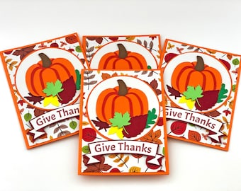 Happy Thanksgiving-kaarten, vakantie herfst herfstbladeren kaart, handgemaakte wenskaartenpakket, kaart dankbaar voor je, bedankt