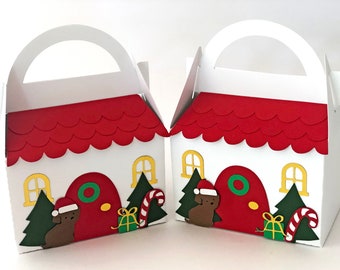 Christmas Gift Boxes, Christmas decoration, Eve Box, Santa Favor Box, Treat, Candy, Goodie Box, Jewelry Gift Box for Her, Holiday Box Set