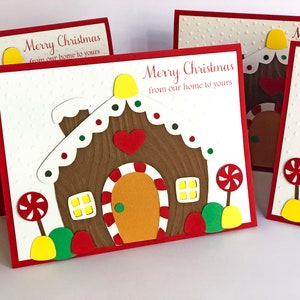Cartões de Natal Gingerbread House, Cartões de Natal, Conjunto de Cartões de Feliz Natal, Conjuntos de Cartões de Natal em Caixa, Conjunto de Cartões de Natal, Cartões de Natal