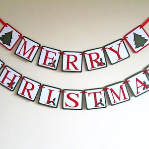 Merry Christmas Banner, Christmas Decoration, Holiday Garland, Merry Christmas Sign Photo Prop, Wall Decor