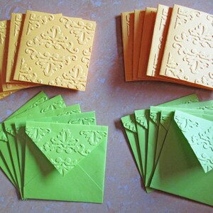 Blank Mini Embossed Card Set of 10 / Nature Note Card Set/ Thank You ...