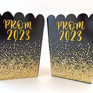 Prom Popcorn Boxes, Prom Party, Prom Night 2024 Popcorn Treat Bags, Favor Boxes, Graduation Party Decorations, Class of 2024, Set of 10 image 4