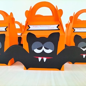 Halloween Gift Boxes, Bat Treat Boxes, Halloween Favor Boxes, Treat Bag, Halloween Decoration, Candy Box, Halloween Party Favors - Set of 10