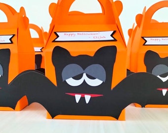 Halloween Gift Boxes, Bat Treat Boxes, Halloween Favor Boxes, Treat Bag, Halloween Decoration, Candy Box, Halloween Party Favors - Set of 10