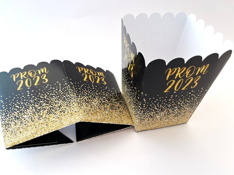 Prom Popcorn Boxes, Prom Party, Prom Night 2024 Popcorn Treat Bags, Favor Boxes, Graduation Party Decorations, Class of 2024, Set of 10 image 5