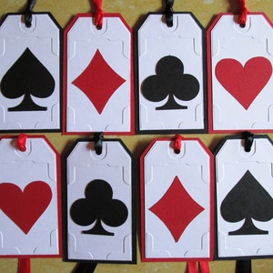 Etichette regalo del casinò, Etichette regalo personalizzate di Las Vegas, Etichette per feste a tema casinò, Etichette regalo del poker, Etichette bomboniere, Set di 8