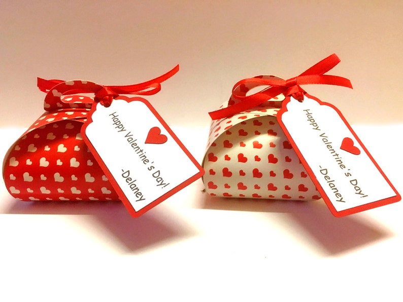 Valentines Day Treat Bags, Valentine's Day Candy Boxes, kids valentine, classroom valentine, Valentine Favor Boxes, Heart Box of chocolates image 1