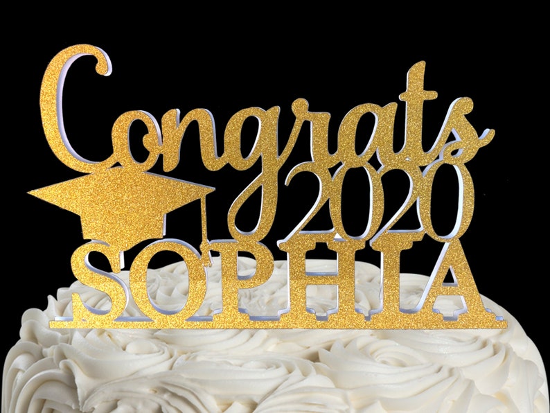 Graduation Cake Topper, Graduation Party Decorations, Custom 20234 College Graduate Topper, Personalized Congrats Name Topper image 1