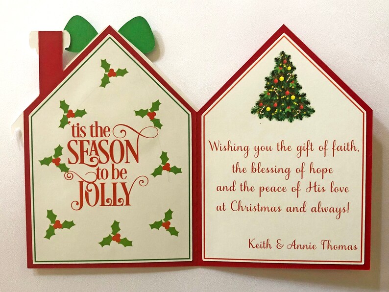 House Christmas Cards Merry Christmas Card Set Holiday Etsy