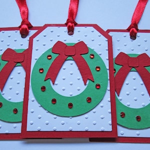 Etichette regalo di Natale con ghirlande, etichette di Natale, etichette regalo per le feste, regali di Natale, confezioni natalizie, confezioni regalo di Natale - set da 6