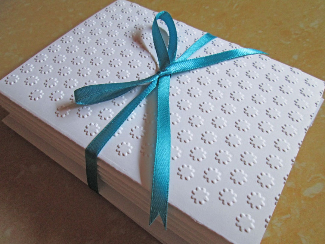 Embossed Flowers Note Card Set, Handmade Envelopes, All Occasion ...