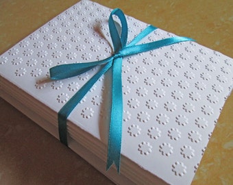 Notitiekaartenset met bloemen in reliëf, handgemaakte enveloppen, briefpapier voor alle gelegenheden