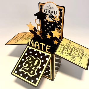 Tarjeta emergente de graduación, porta tarjetas de regalo, decoración de graduación 2026, tarjeta de caja, sobre para dinero