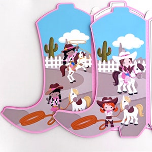 Roze Cowgirl uitnodiging, Cowgirl verjaardagsfeestje uitnodigt, Rodeo, Western uitnodigen, Disco kosmische ruimte thema, kleine Cowgirl baby shower 10 afbeelding 5