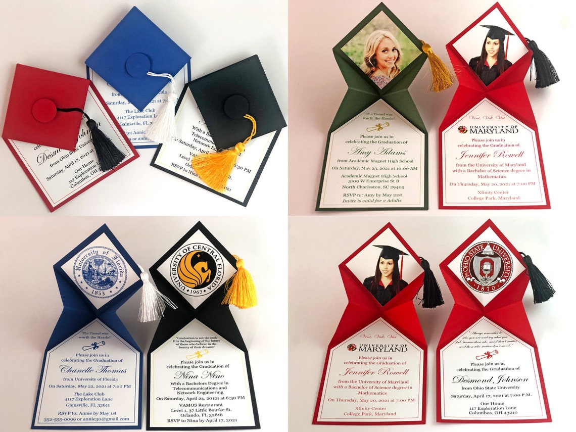 Graduation Invitation 2023 5 Additional Invitations Etsy