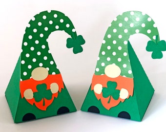 Gnome St Patricks Day Favor Boxes, St Patrick's Day Treat Box, St Pattys Day, Kids School Classroom St Paddys Day Candy Treat Bags-10