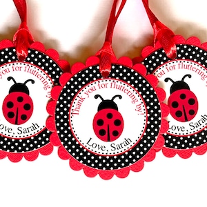 Tag favore coccinella personalizzati, festa coccinella, compleanno coccinella, favori coccinella, baby shower coccinella, tag di ringraziamento coccinella, tag regalo-20