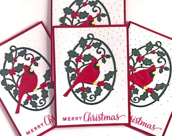 Cardinal Christmas Cards Set, Happy Holiday Cards, Bird Christmas Card Sets, Merry Christmas Greeting Cards, Xmas Cards Christmas Greetings