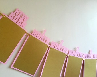Erster Geburtstag Fotobanner, 1. Geburtstagsbanner, Banner für das erste Jahr, 12-Monats-Banner, monatliches Fotobanner, Bildbanner, 1 Jahr Banner
