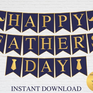 happy fathers day banner printable fathers day party etsy