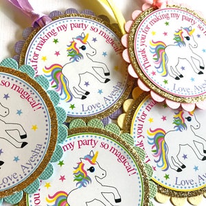 Etiquetas de presente de unicórnio, decorações de festa de unicórnio, aniversário de unicórnio, etiquetas de lembrancinhas de unicórnio, lembrancinhas temáticas de unicórnio, etiquetas de agradecimento de unicórnio, conjunto de 20