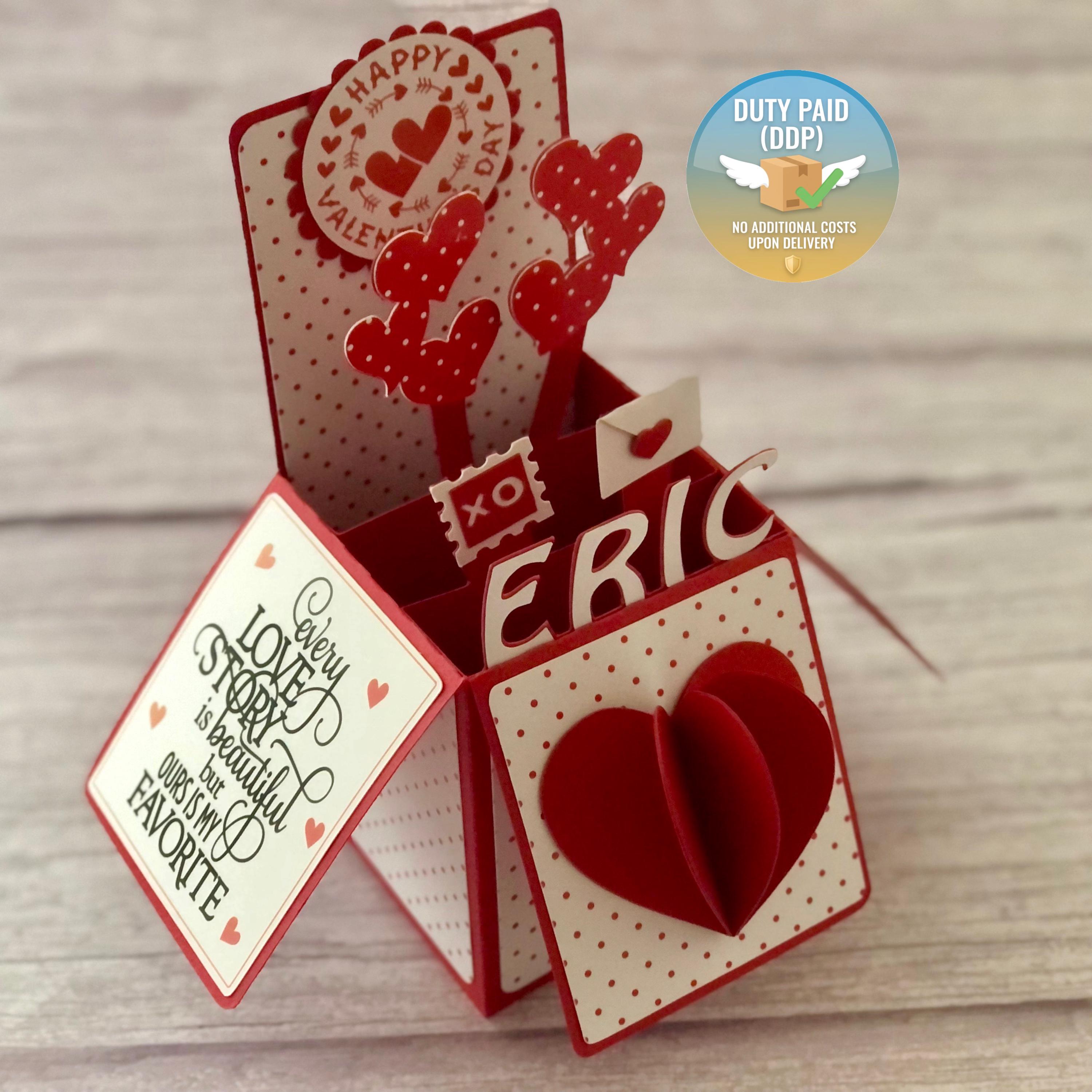 ORIGAMI POP CARDS Tree Of LOVE Hearts 3D Pop Up Greeting Card Valentines Day EUR 13,43 - FR