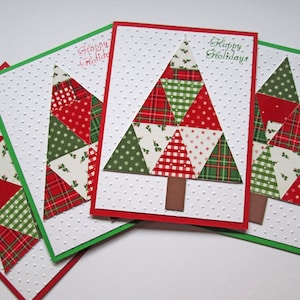 Cartes de Noël matelassées - lot de cartes de Noël arbre - cartes de vœux - lots de cartes de Noël en boîte - lot de cartes de vœux - jeux de cartes joyeux Noël