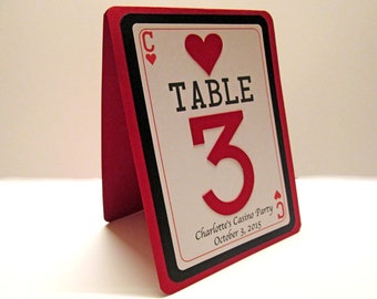 Casino Table Numbers, Las Vegas Wedding, Texas Holdem Poker, Casino Party Decorations, Casino Birthday, 21st Birthday - Set of 5