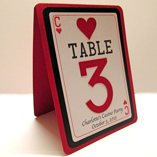 Numéros de table de casino, mariage à Las Vegas, poker Texas Holdem, décorations de fête de casino, anniversaire de casino, 21e anniversaire - lot de 5