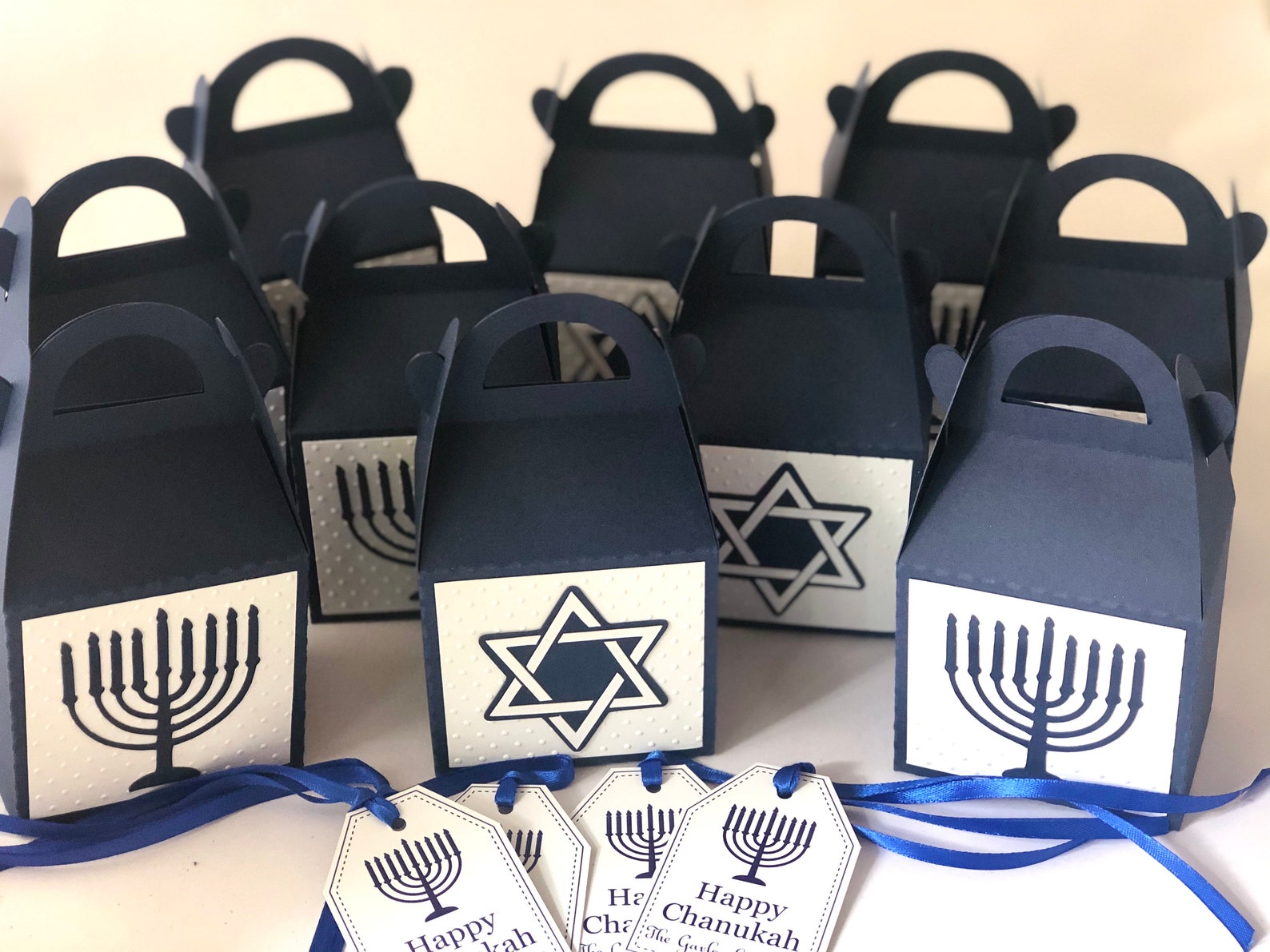 Happy Hanukkah Gift Box Hanukkah Favor Box Jewish Holiday Etsy