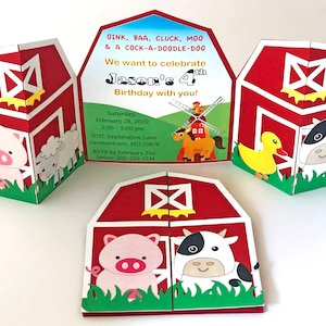 Convite de fazenda, convite de celeiro, convite para festa de aniversário de fazenda, anúncios de aniversário de fazenda - 10