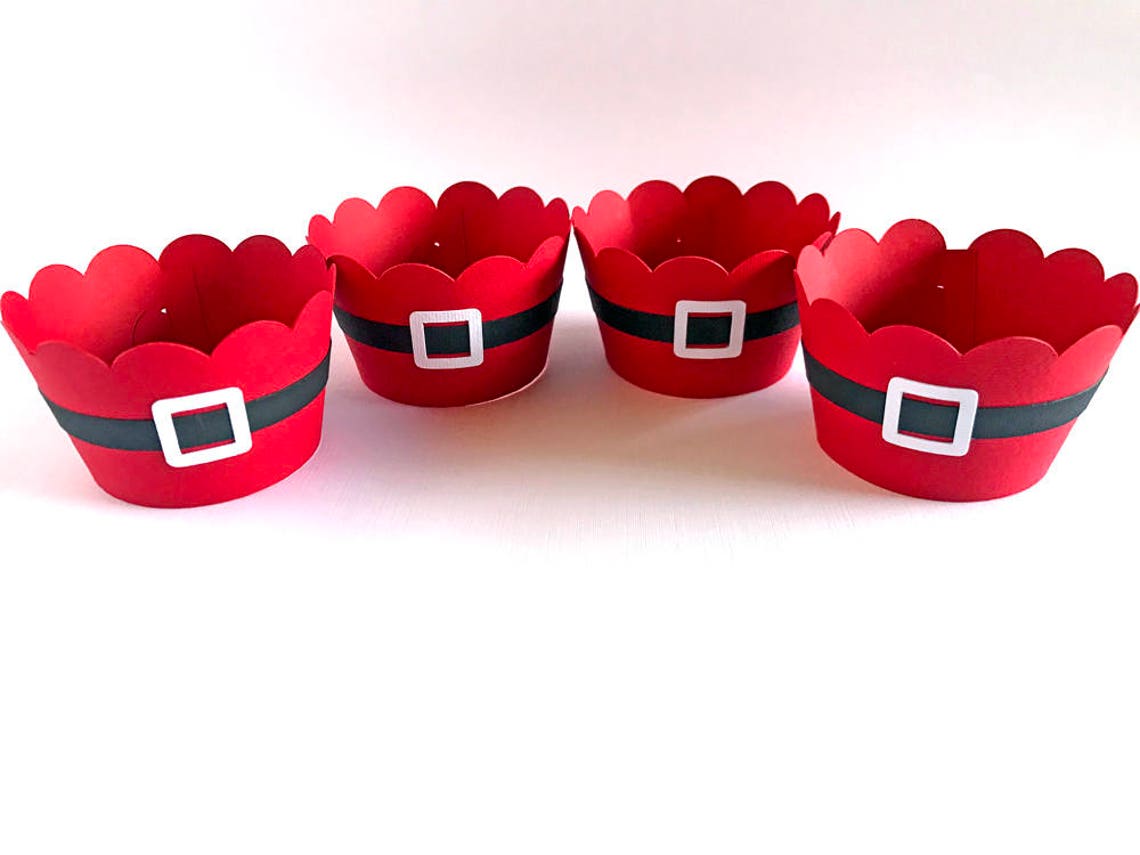 Christmas Cupcake Wrappers Christmas Wrappers Christmas Etsy